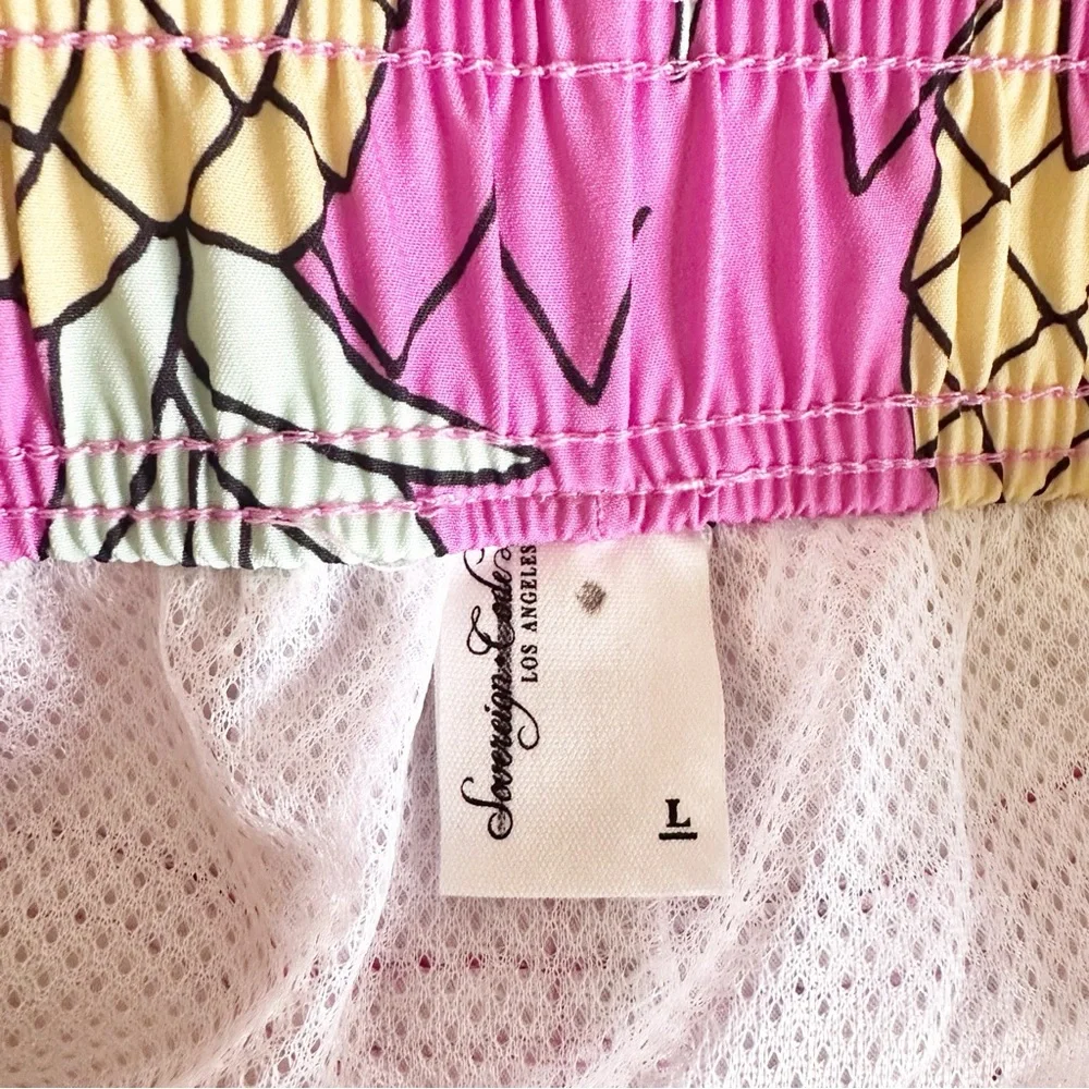Urban Outfitters X Sovereign Code JOYRIDE SWIM SHORT PINEAPPLE PINK GLOW/ PINK